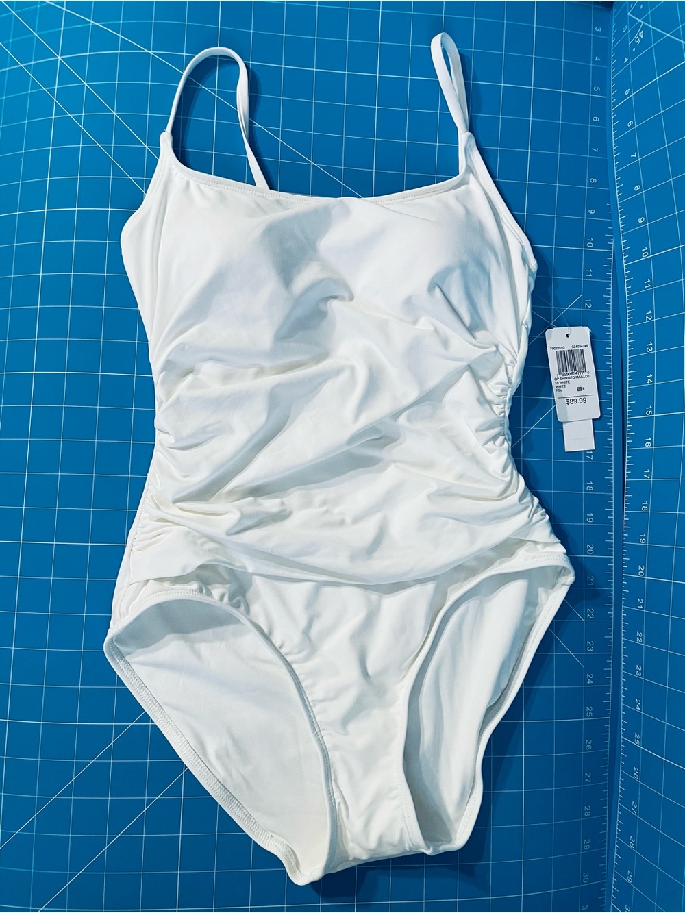 Anne Cole White One-Piece Swimsuit with Ruched Side